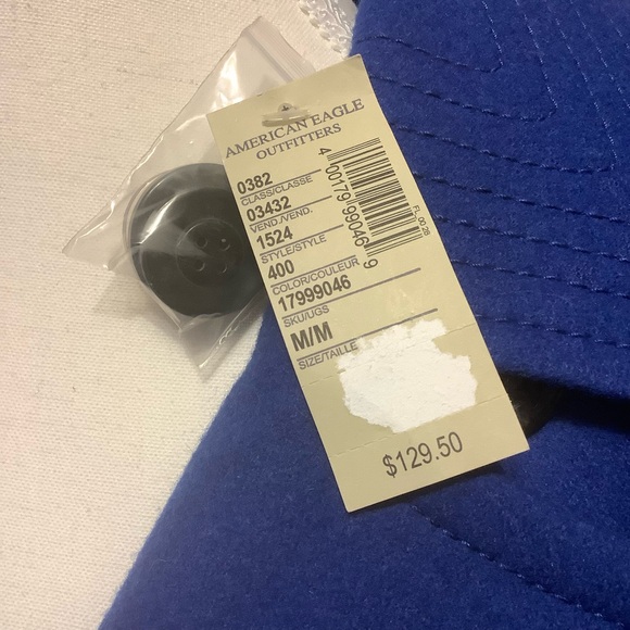 AMERICAN EAGLE BLUE WOOL BLEND DOUBLE BREASTED PEA COAT/ NWT/ Size M - Picture 15 of 15